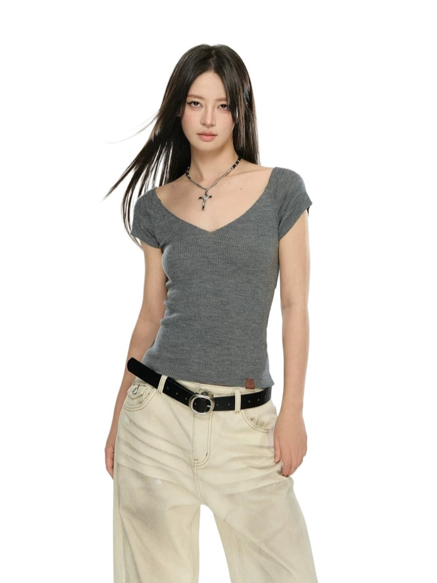 Back Tie Knit Top