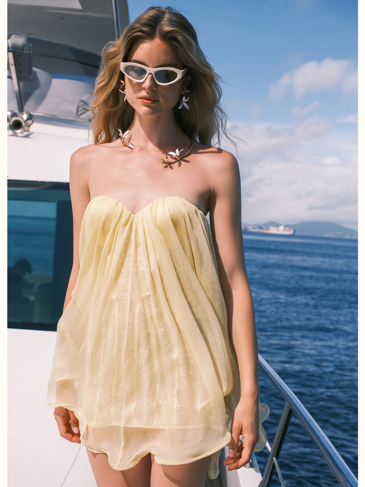 Chiffon Tube Top Dress