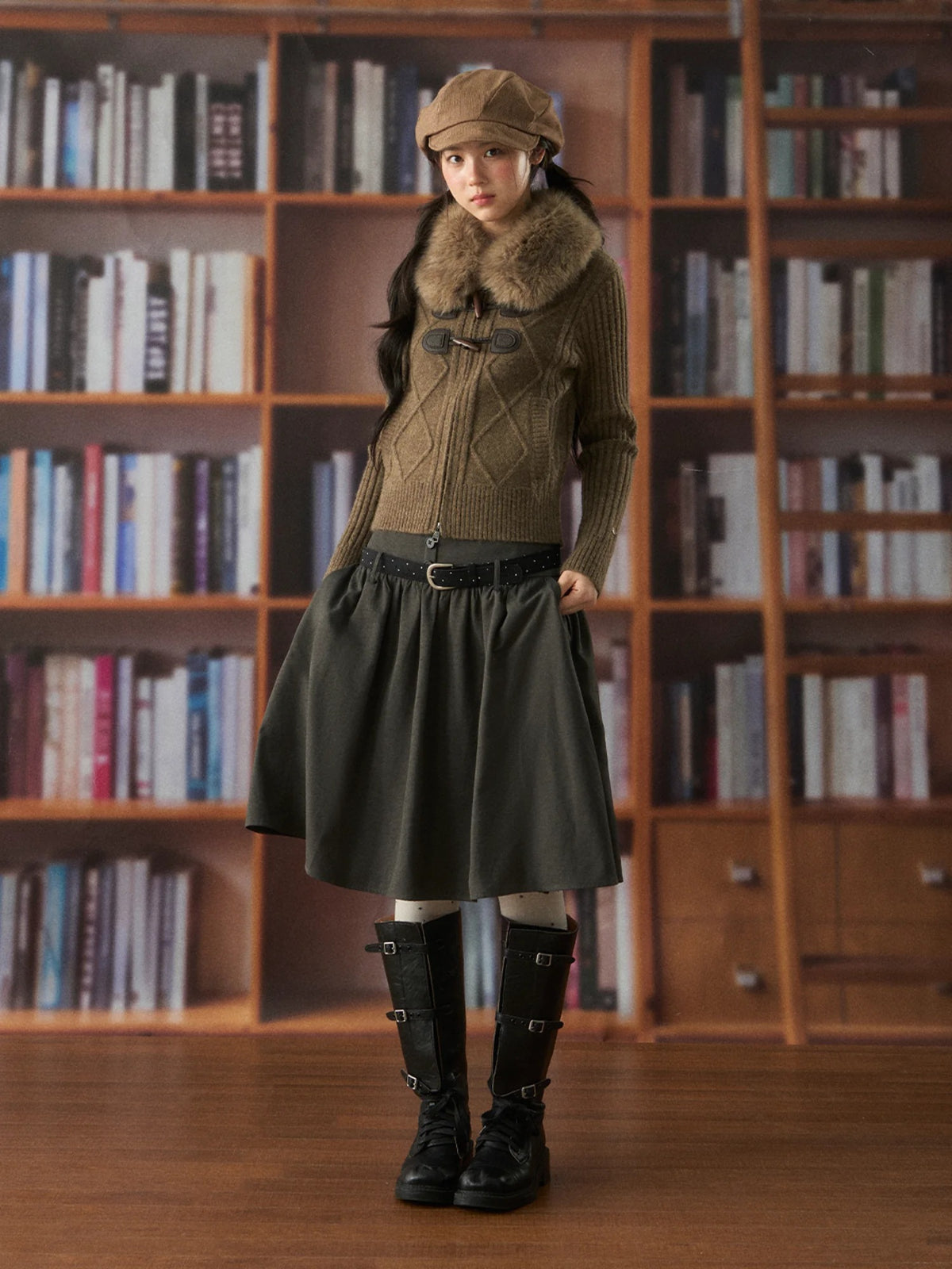 Vintage High Waist A Line Skirt