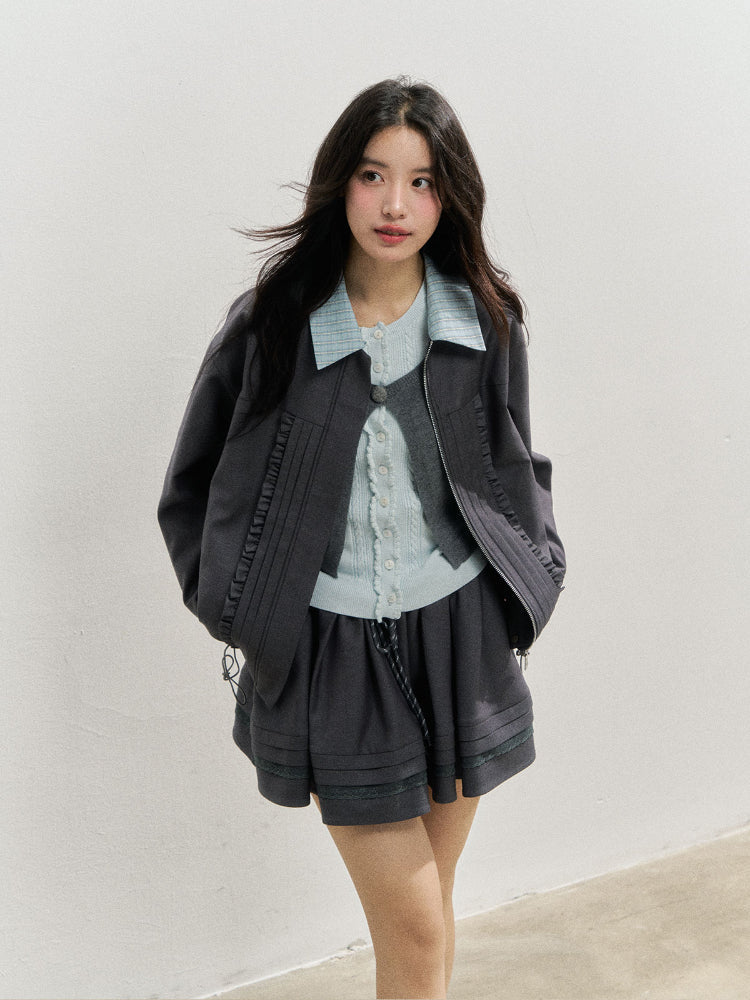 Romantic Order Wool Jackets & Skirt Set
