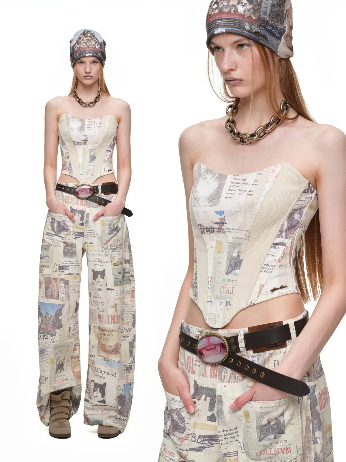 Vintage Cat Resin Buckle Belt