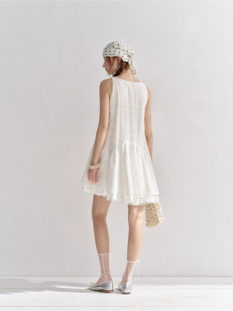 Embroidered Lace Midi Dress