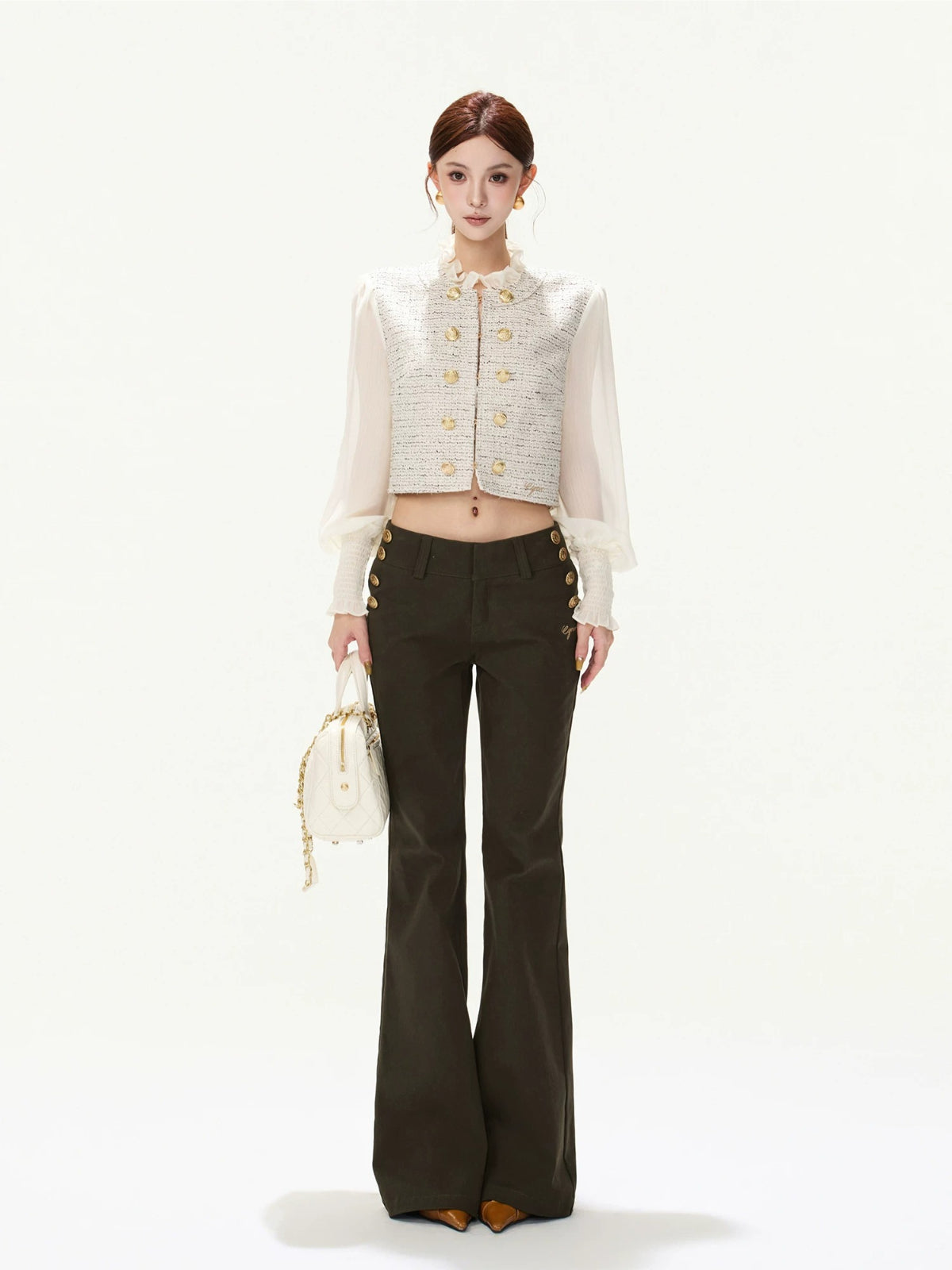 Tweed Puff Sleeve Jacket