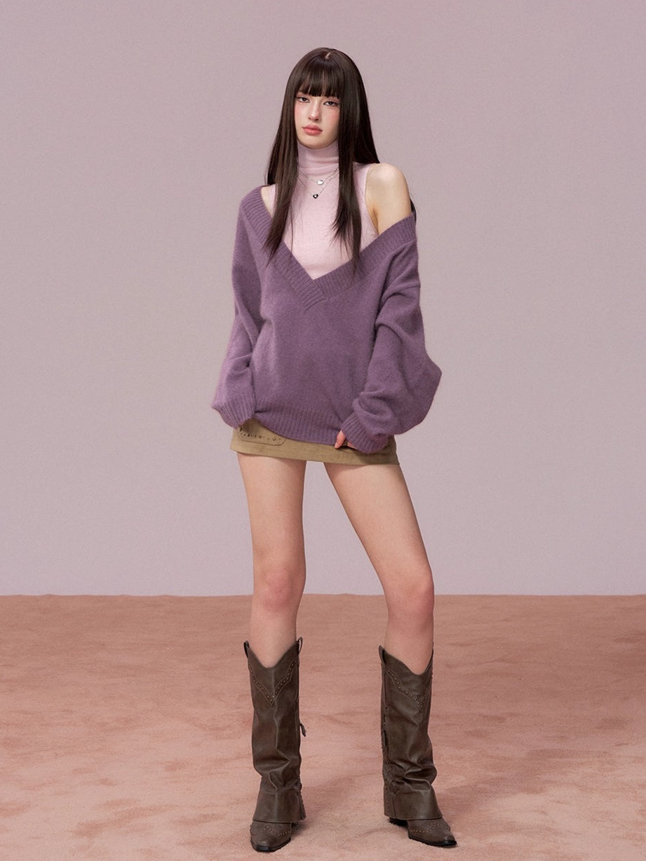 High Neck Sleeveless Knit Top