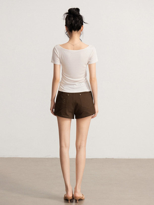 Rhinestone Cotton Hot Shorts