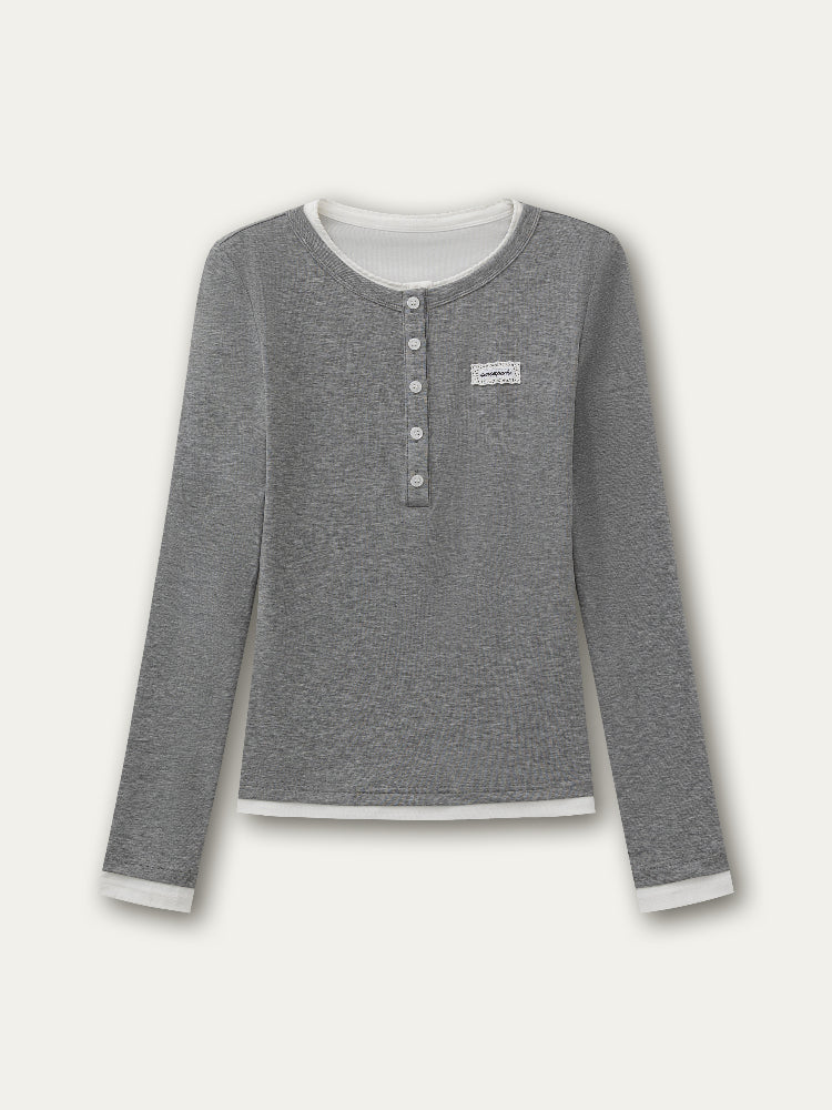 Lyocell Henley Neck Soft T-Shirt