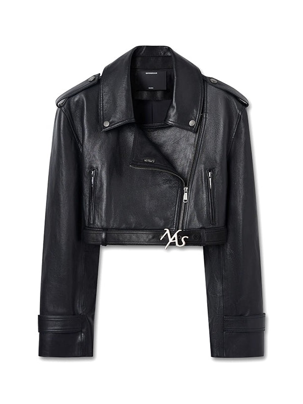 Black Manding Shearling Leather Jacket