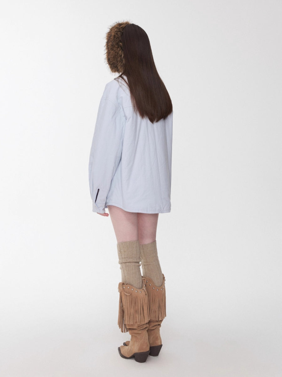 Reversible Eco-friendly Fleece Pom-pom Ear Muffs