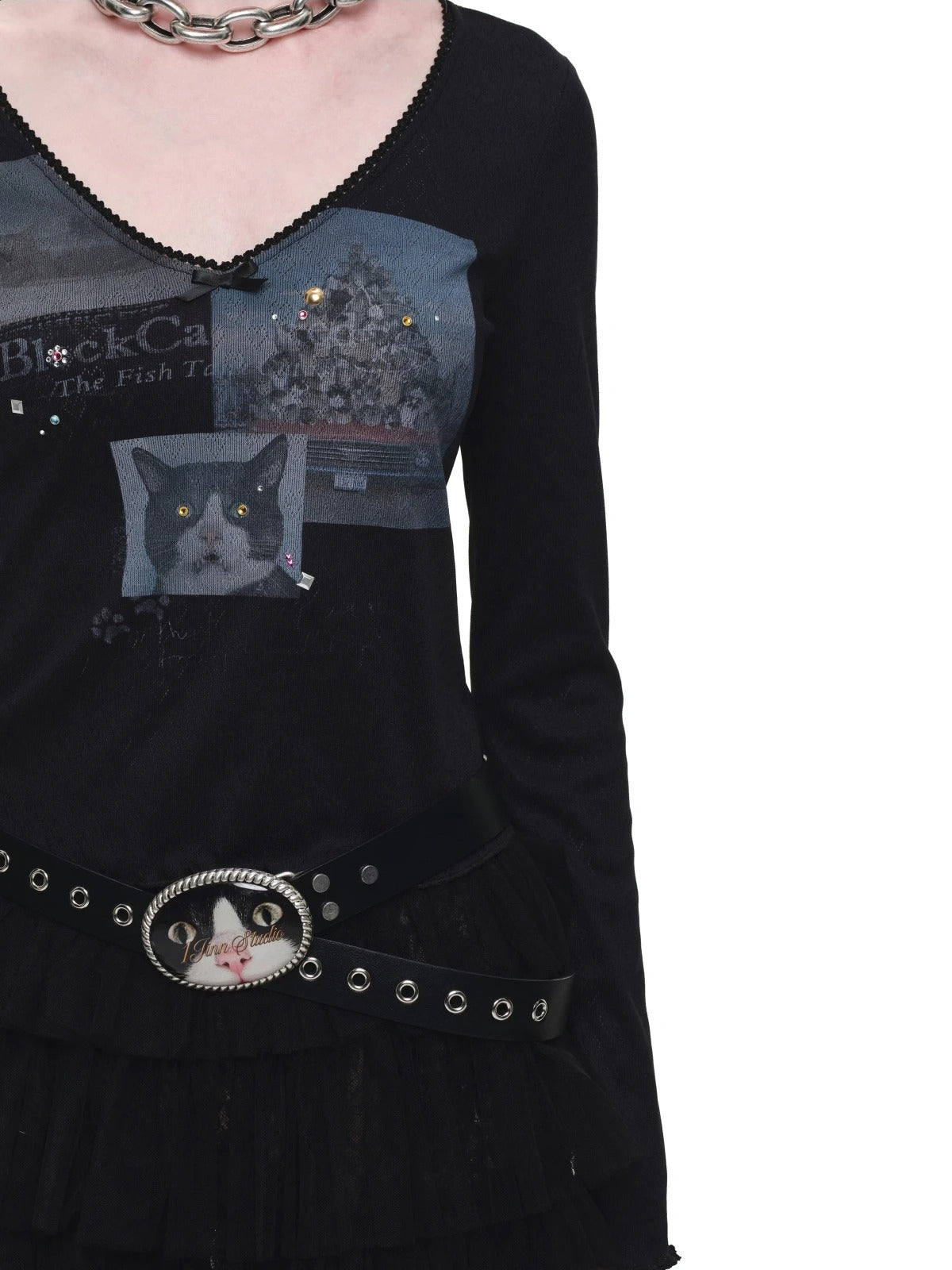 Vintage Cat Resin Buckle Belt
