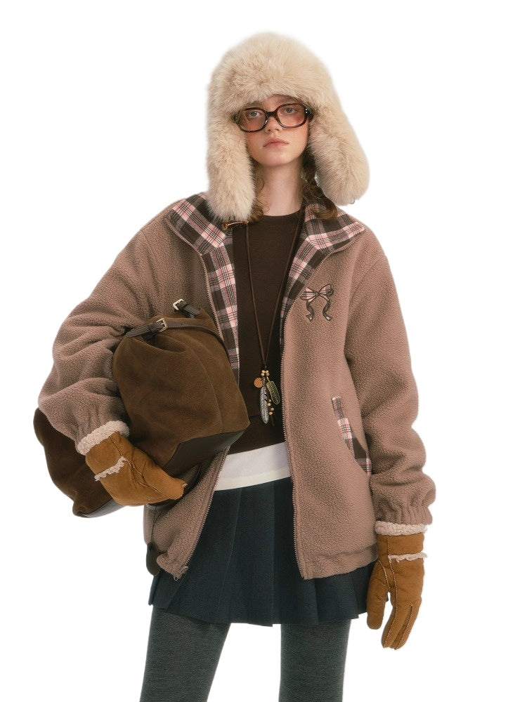 Reversible Plaid Fleece Jacket