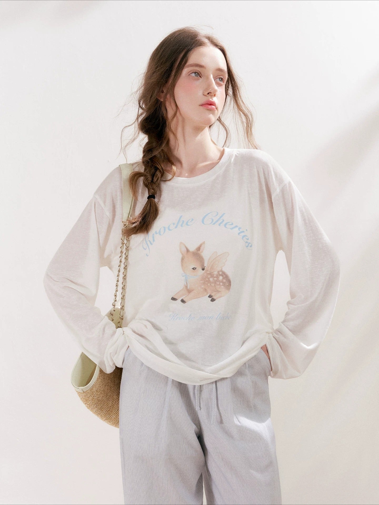 Deer Printed Top & Skirt Set