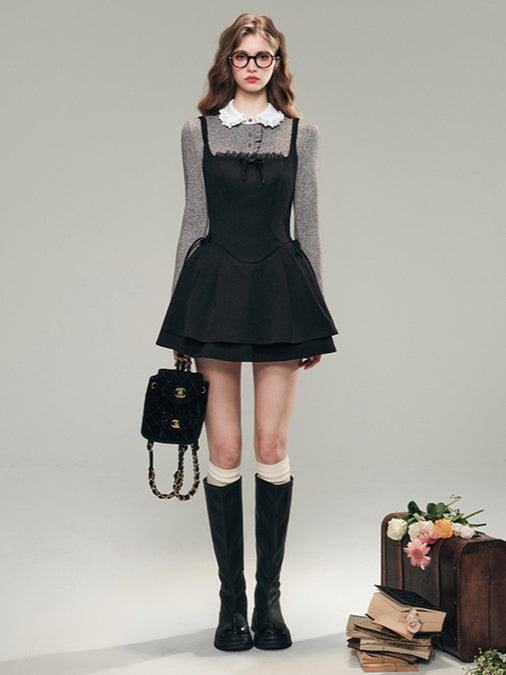 White & Gray Hand-Beaded Knit Shirt