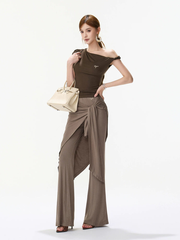 Lace Up Flare Pants