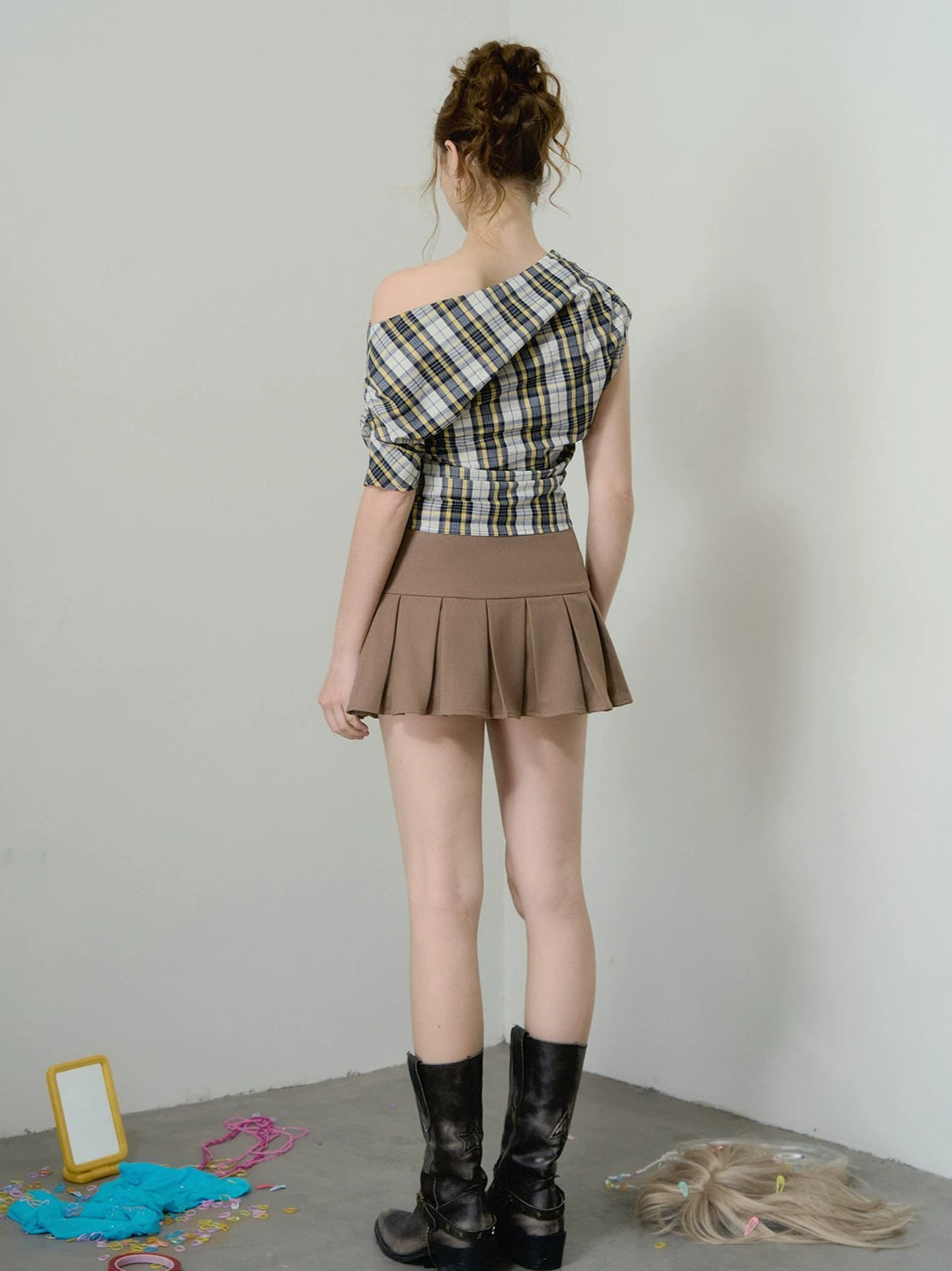 Pleated College A-Line Skirt
