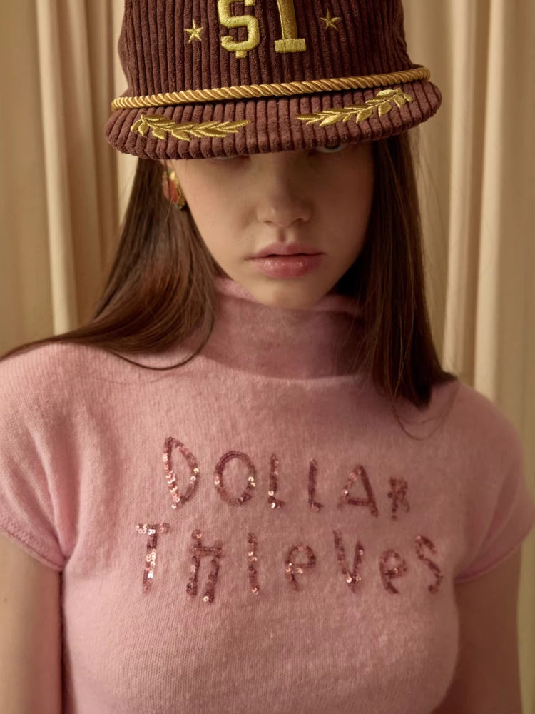 Mohair Sequin Knit Top