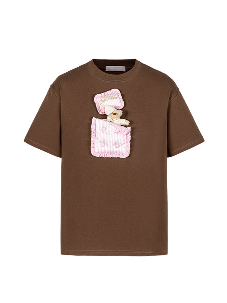 Sleepy Bear Contrast Cotton T-shirt