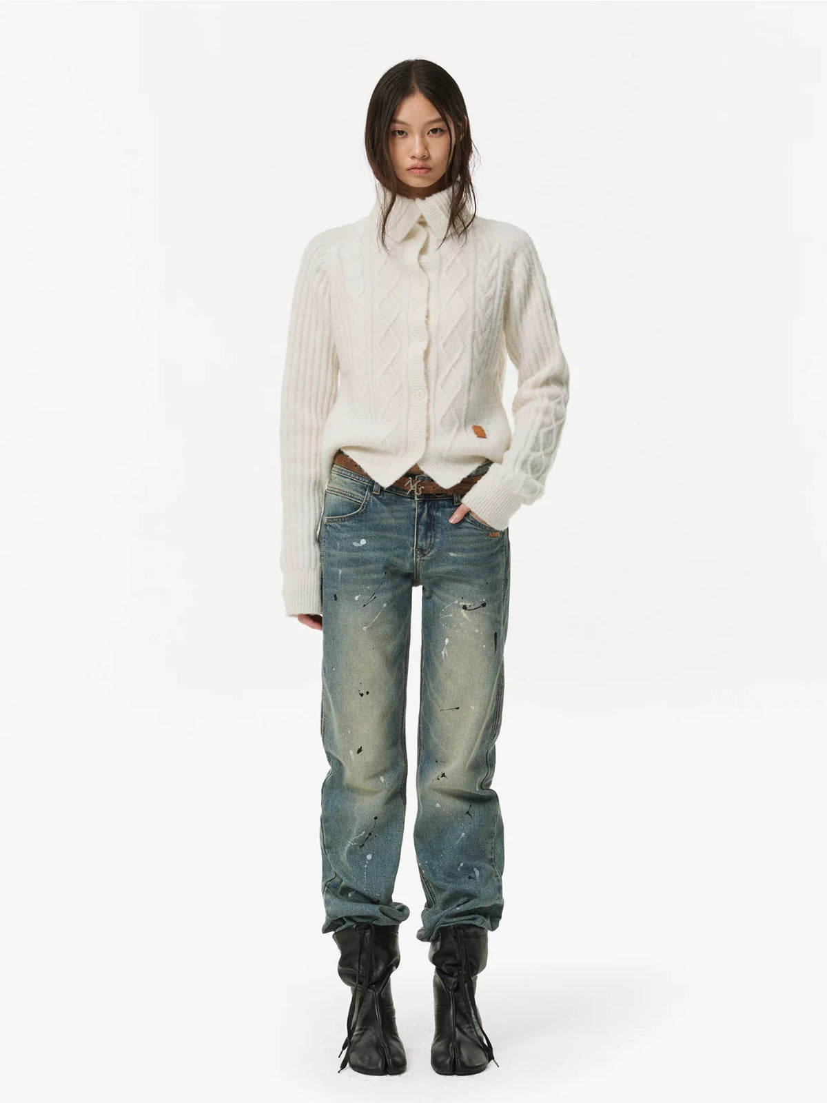 Frost Knit Cable Cardigan Sweater