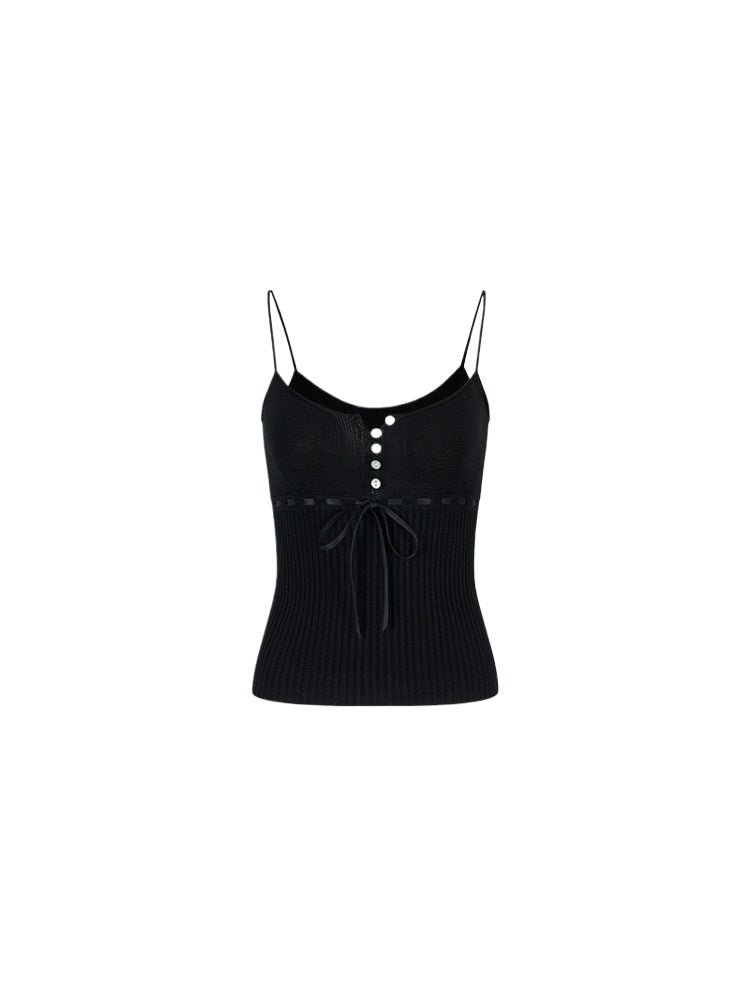 Button Lyocell Knit Tank Top