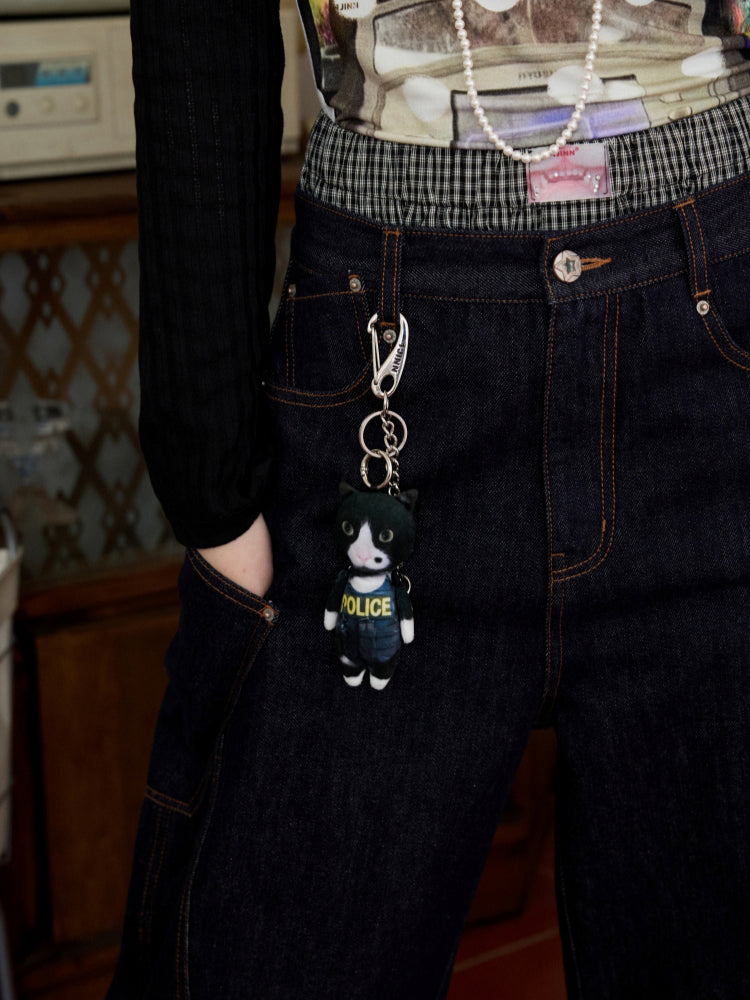 Funny 3D Cat Doll Bag Charm