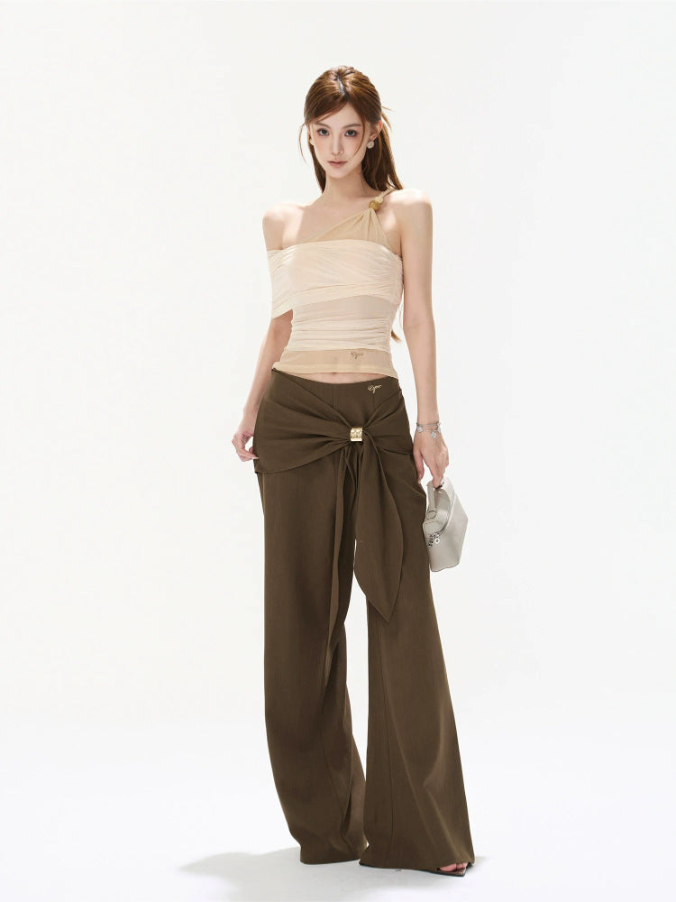 Beaded One-Shoulder Top