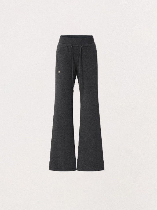 Fleece Lined Drawstring Flare Pants
