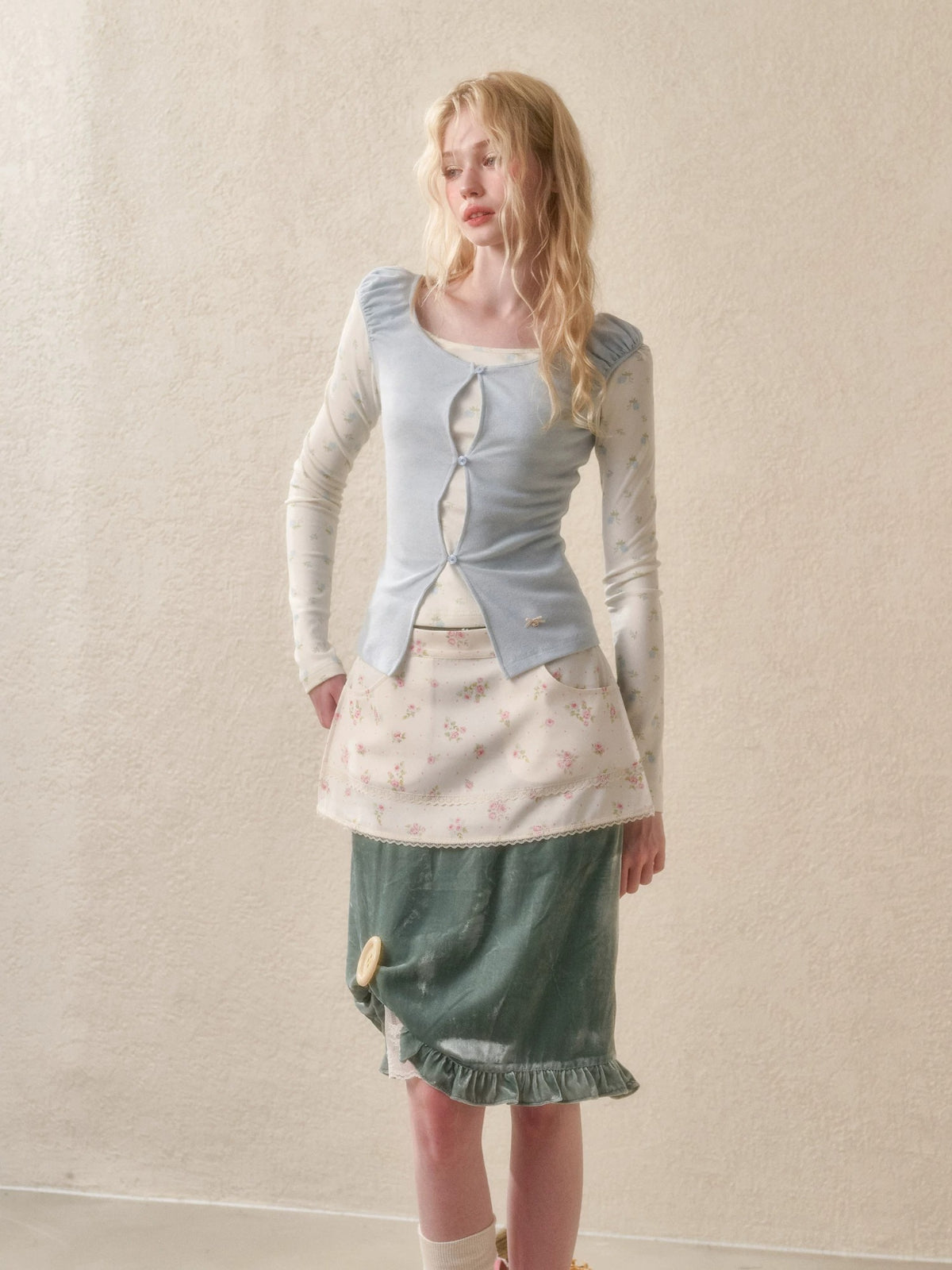 Floral Layered Knit Two Piece Set