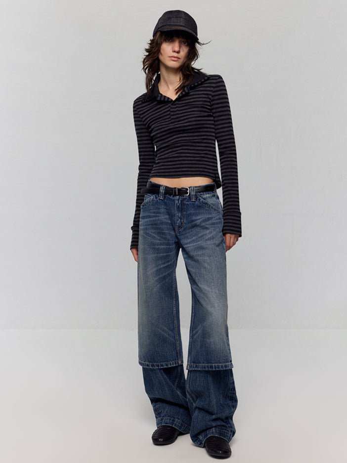 Removable Leg Design Wide-Leg Pants