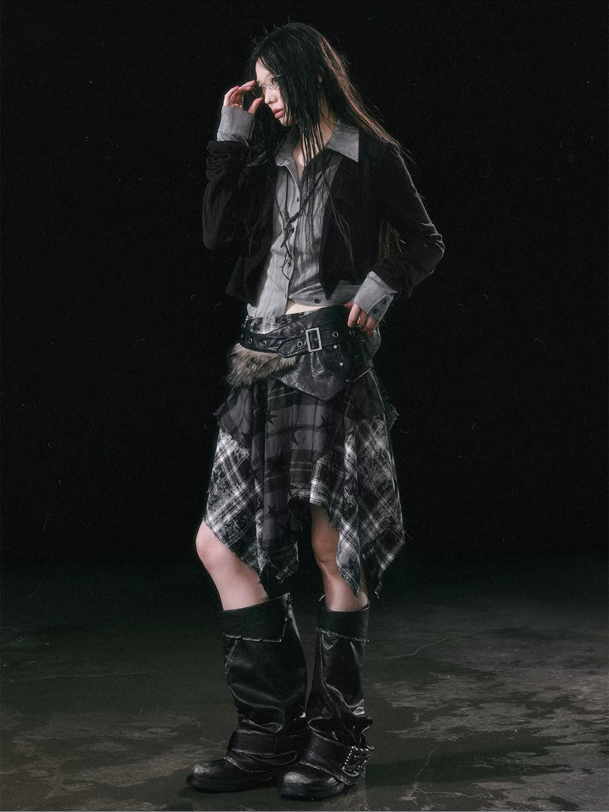 Star Plaid Skirt