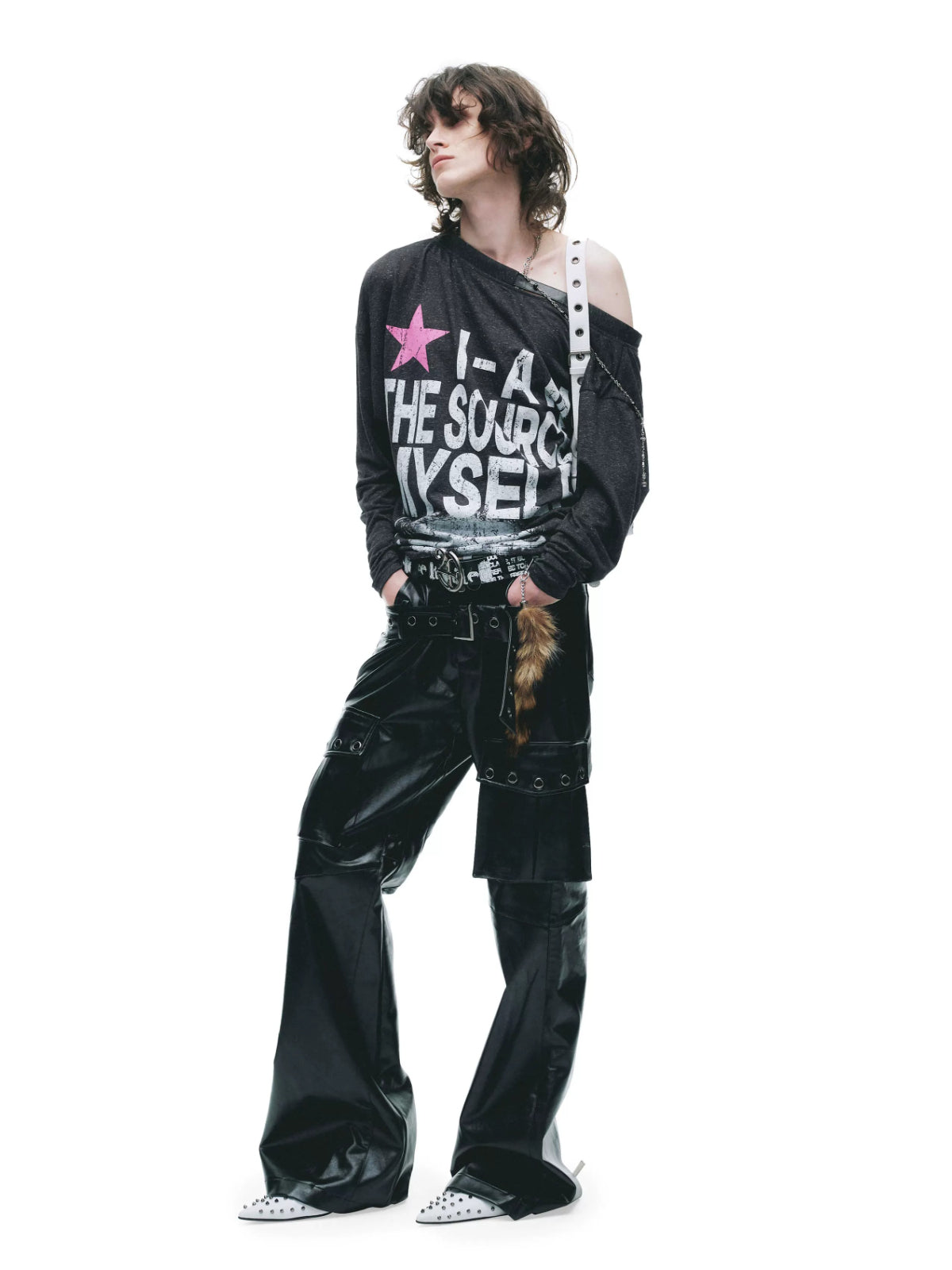 Punk Buckle Asymmetric Tee