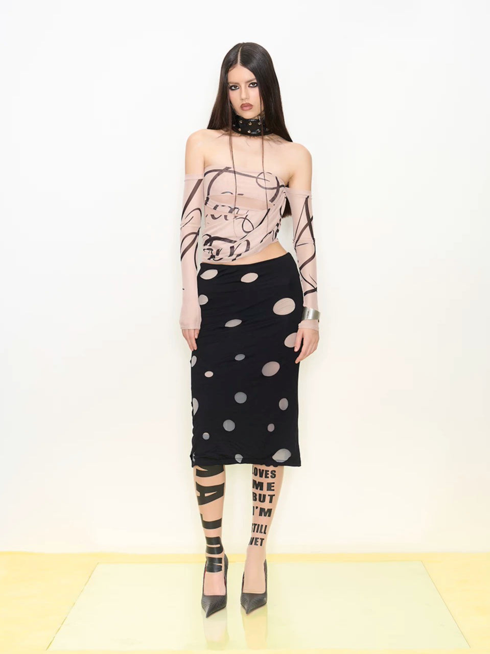 Printed Cowl Off-Shoulder Top
