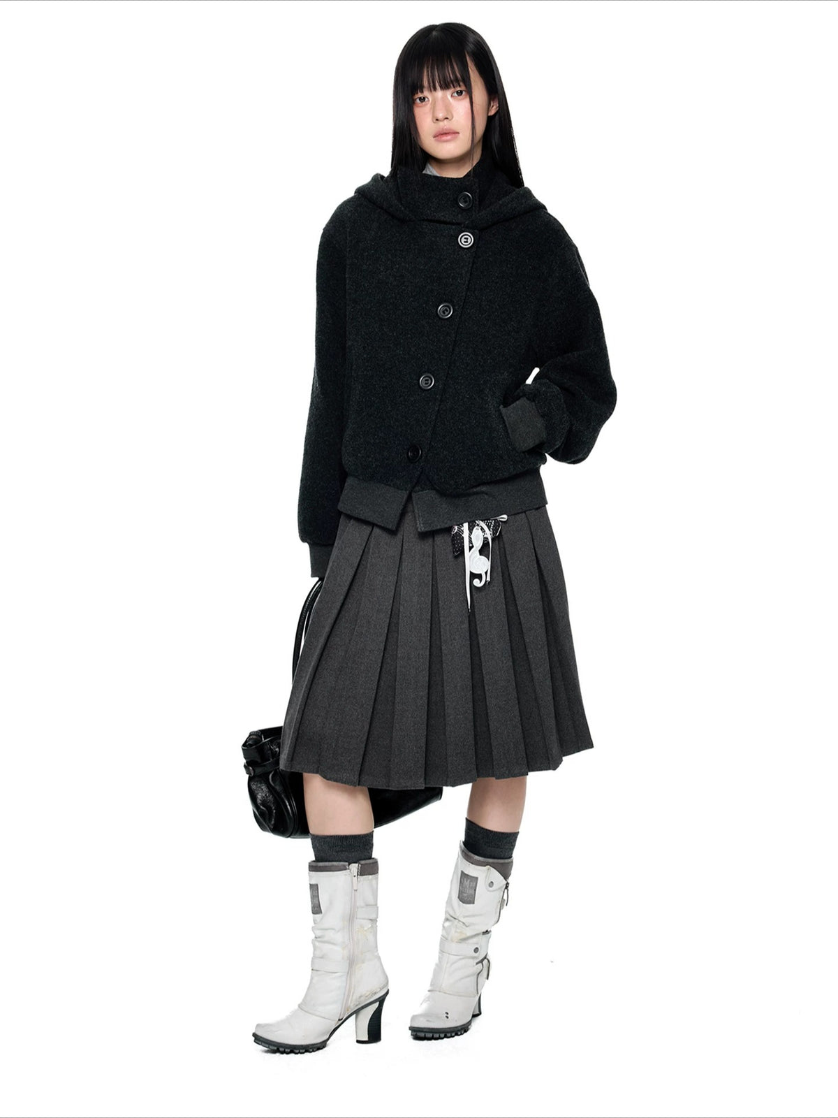 Hooded Wool Blend Jacket