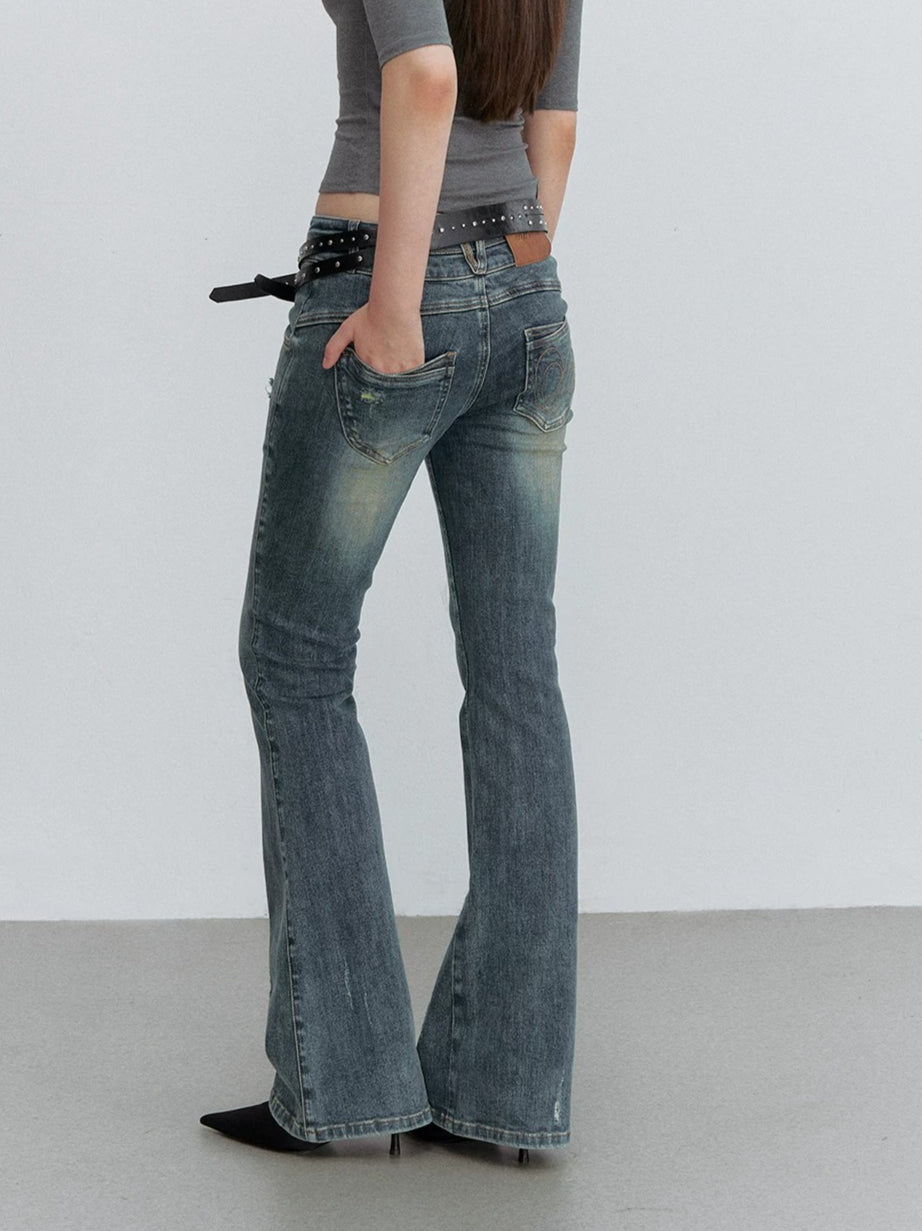 Double Waistband Flare Jeans