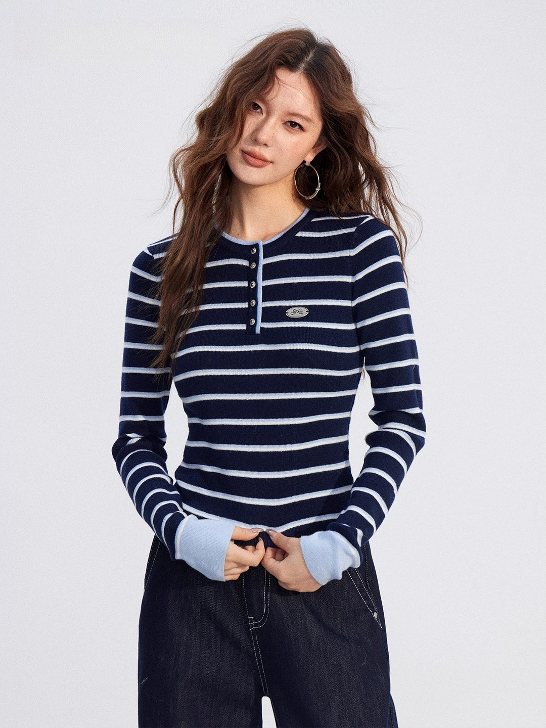 Striped Wool Knit Top