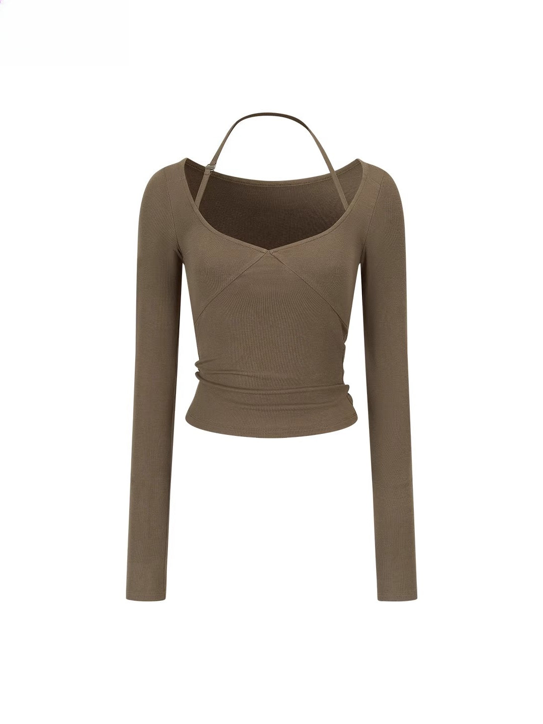 Halter Long-Sleeve Modal Top