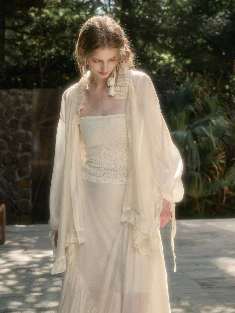 Lace Round Neck Trimmed Shirt