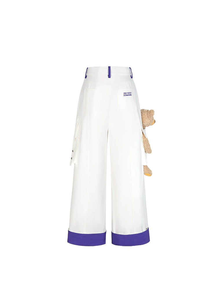 White & Black Bear Cargo Pants