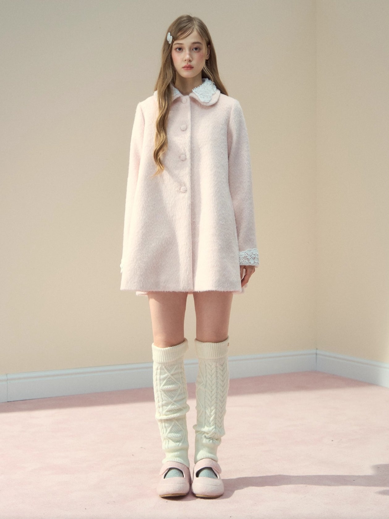 Two-Piece Cape Wool Coat