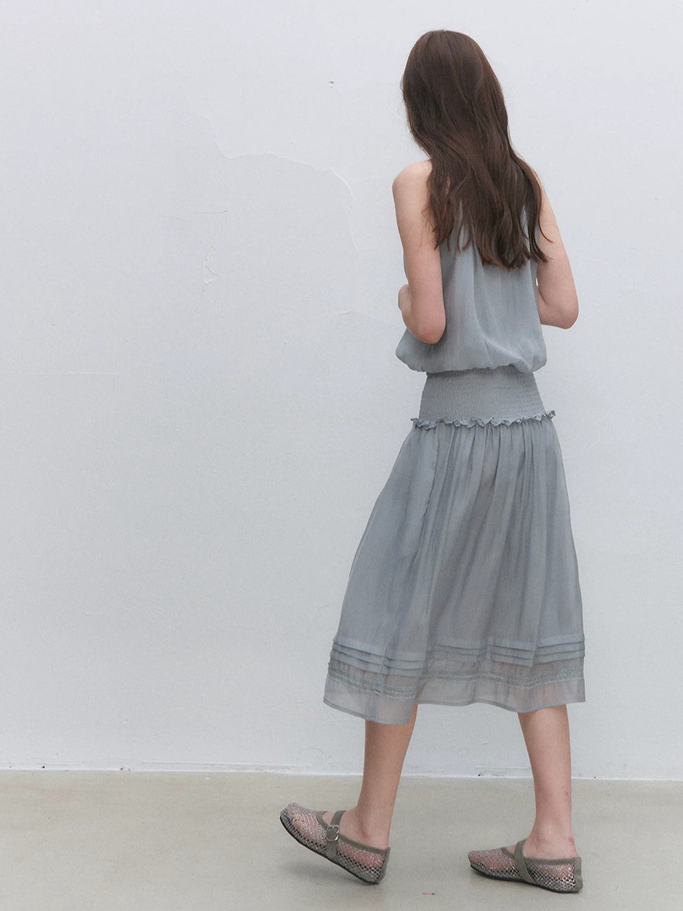 Lyocell Bubble Halter Top & Skirt Set