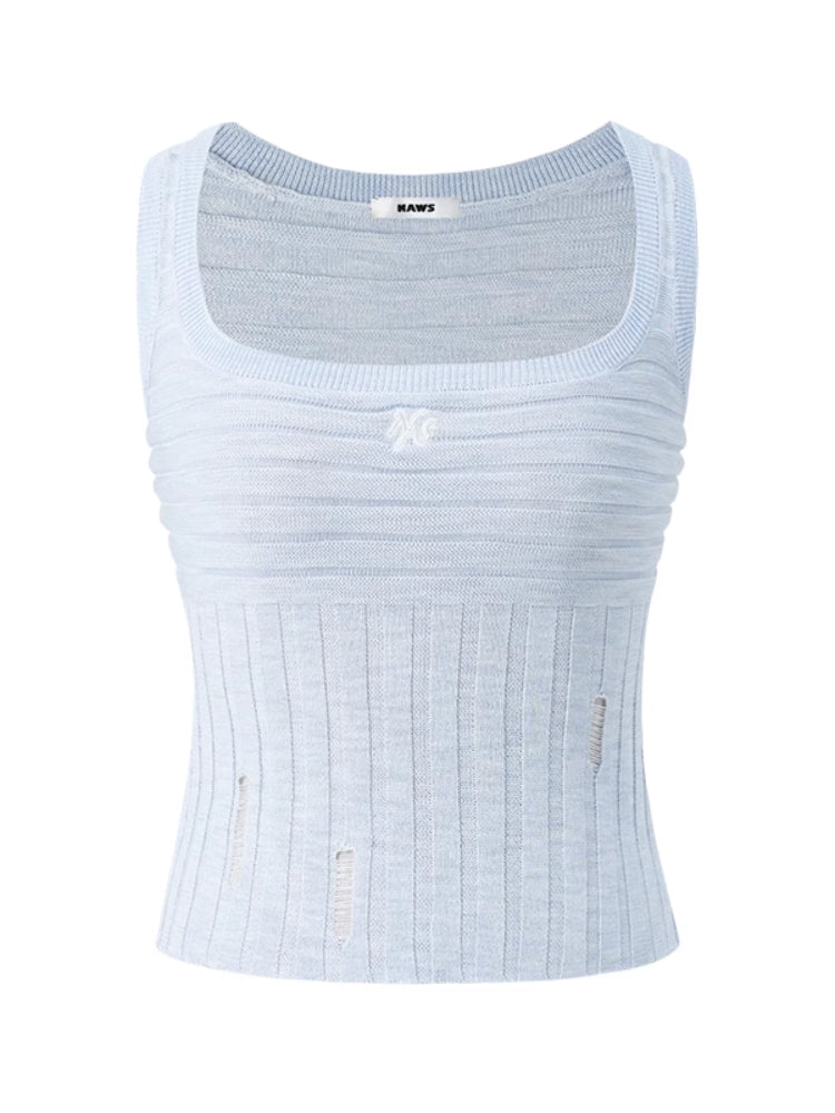 U - neck Hollow Knit Camisole