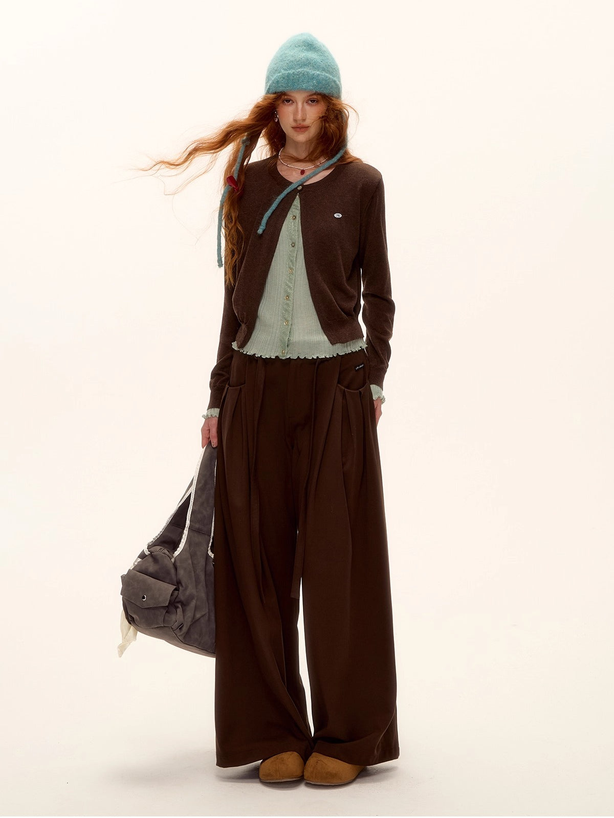 Contrast Layered Knit Cardigan