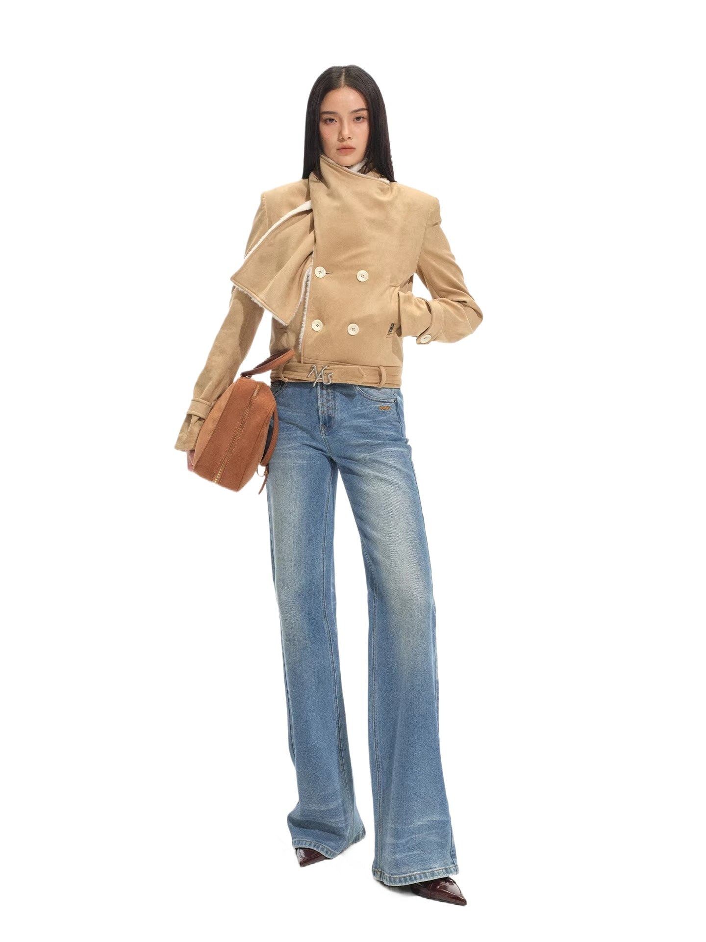 Maddie Shawl Short Suede Jacket