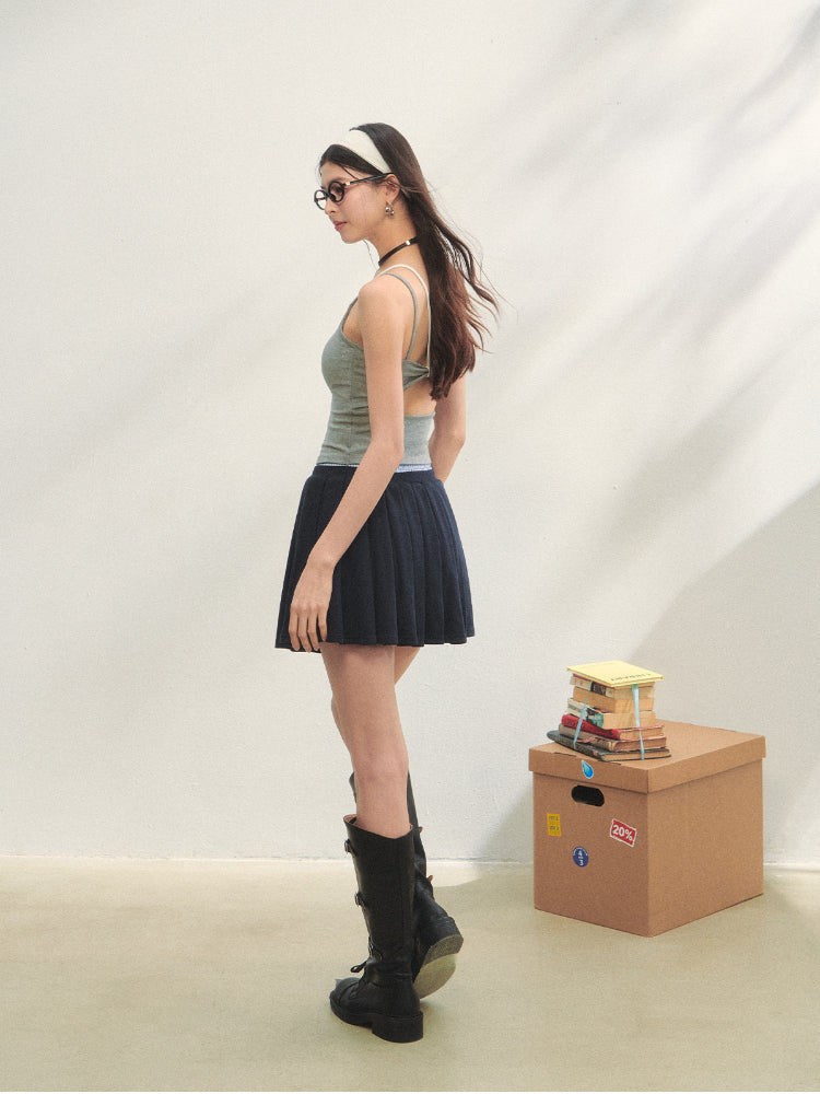 Fake Two-piece Padded Camisole Tank Top