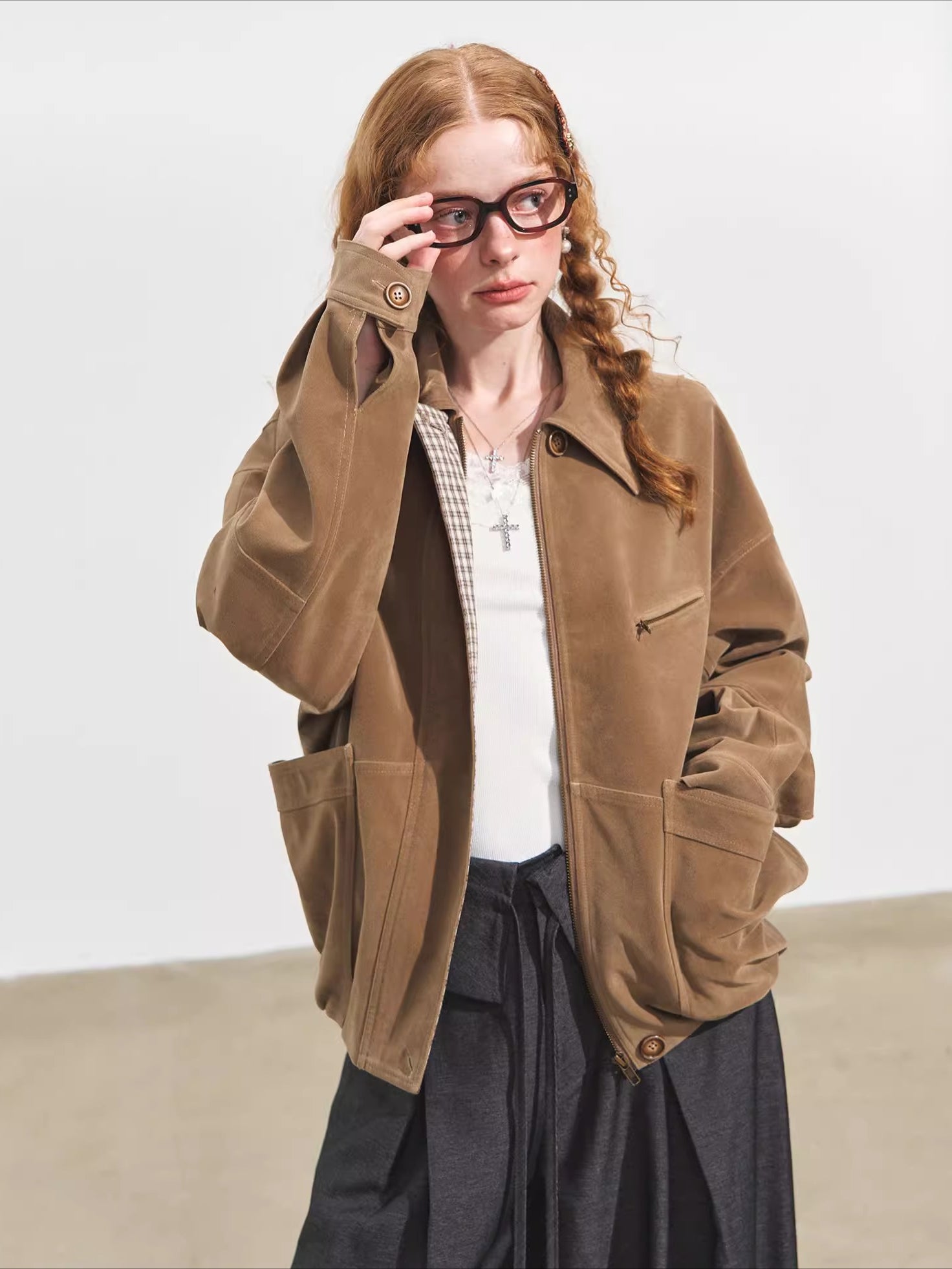 Suede Fog Oversized Jacket