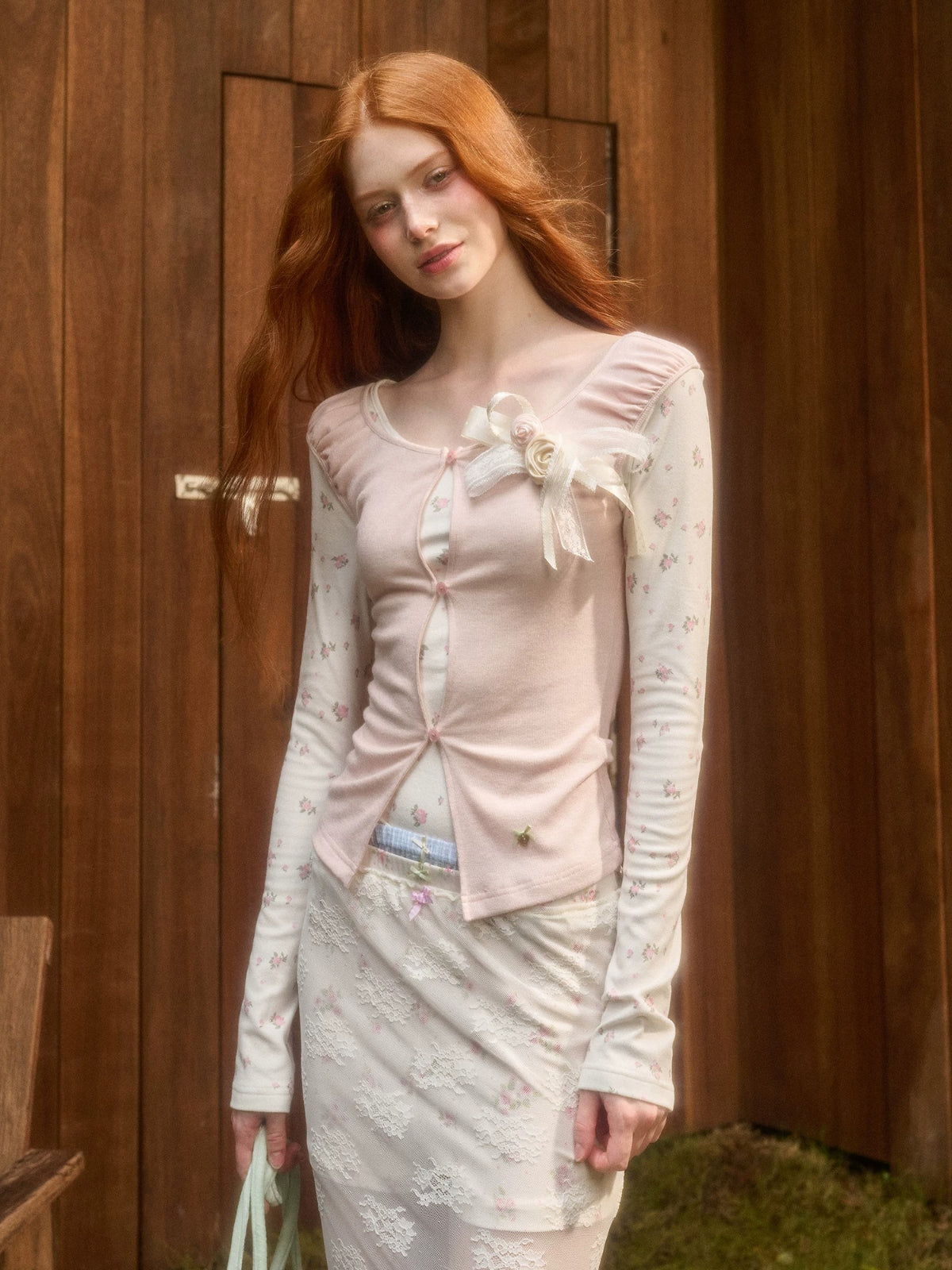 Floral Layered Knit Two Piece Set