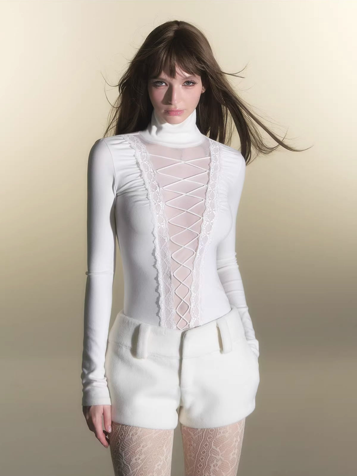 Low Rise Wool Mini Shorts