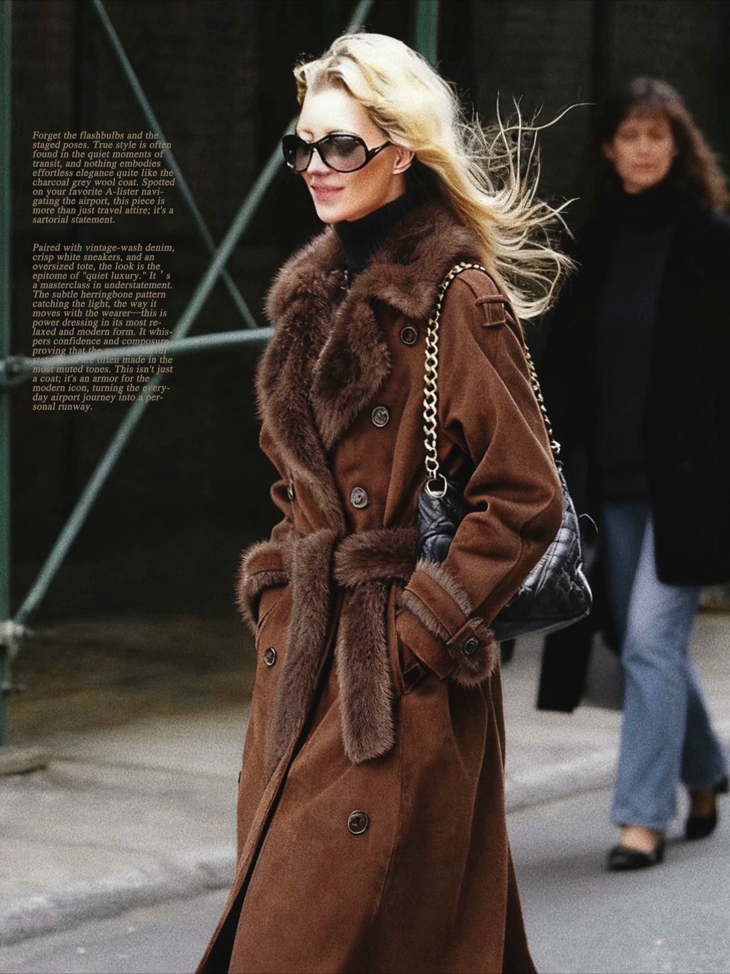Brown Suede Belted Coat