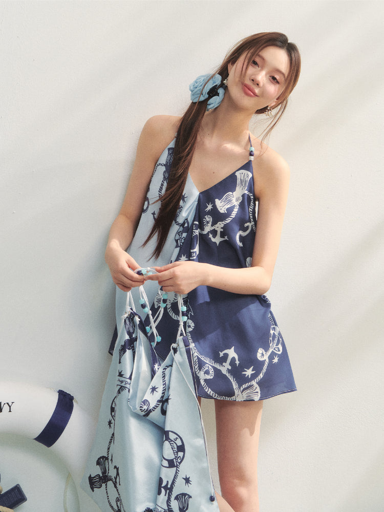 V-Neck Contrast Bead Camisole Tank Top