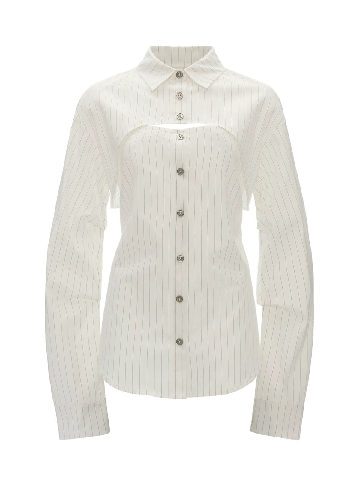 Striped Layered Tie Waist Shirt