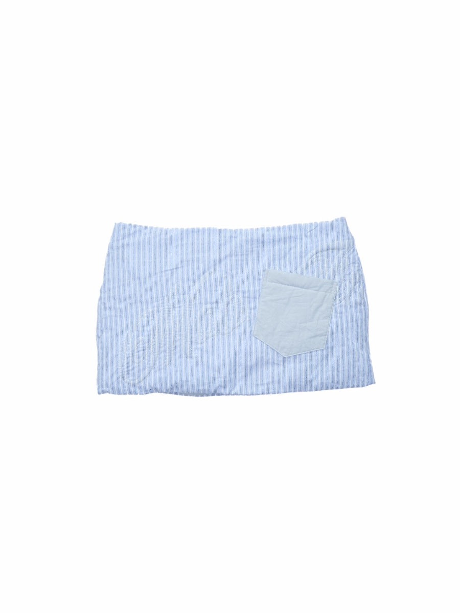 Embroidered Striped Reversible Cotton Padded Shirt & Skirt Set