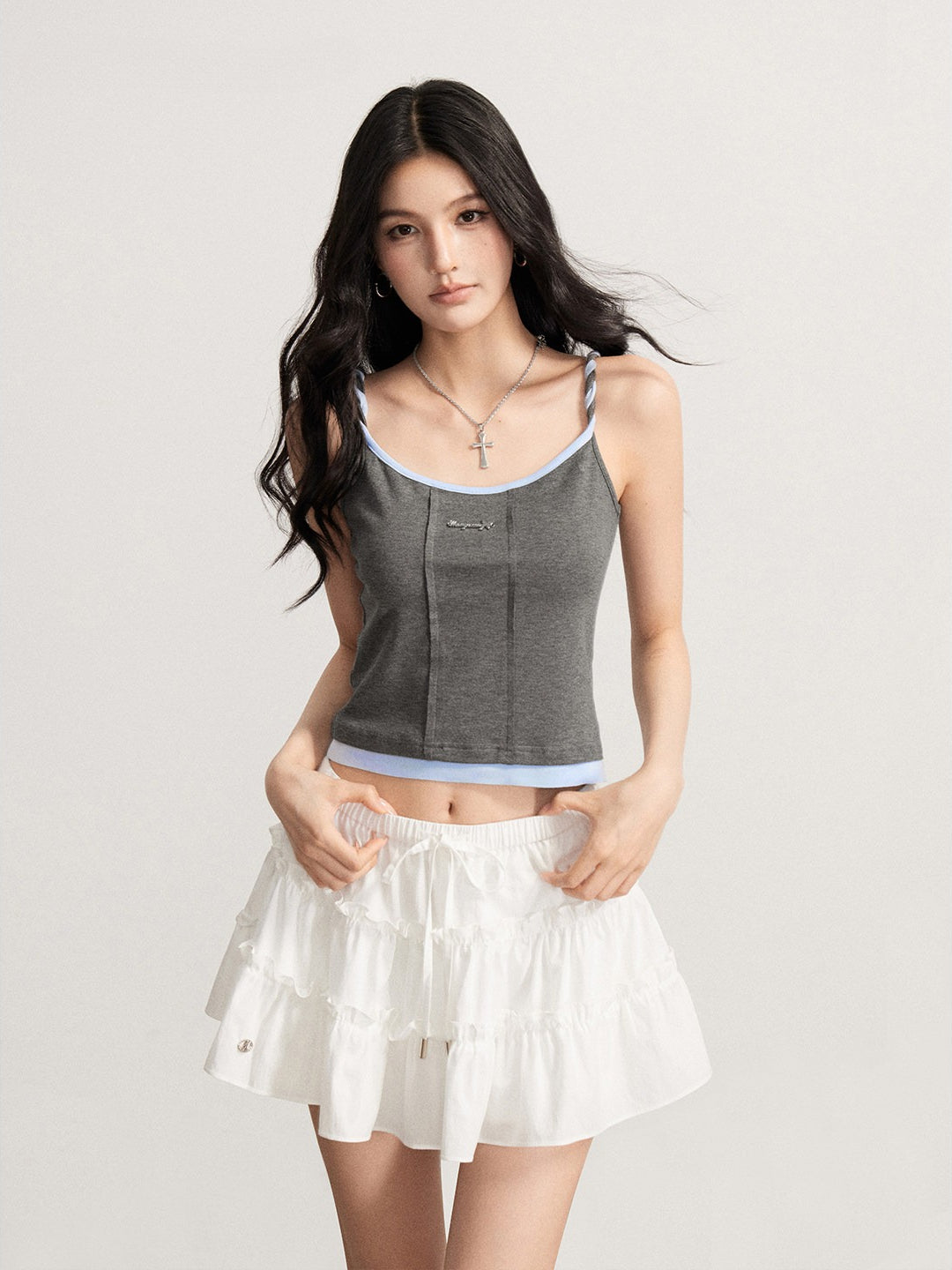 Ruffled Lace Mini Skirt